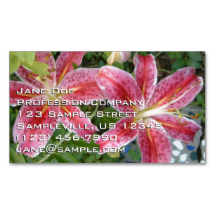 Stargazer Lilies Garden Floral Magnetisch Visitekaartje