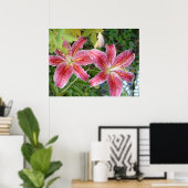 Stargazer Lilies Garden Floral Poster (Thuiskantoor)
