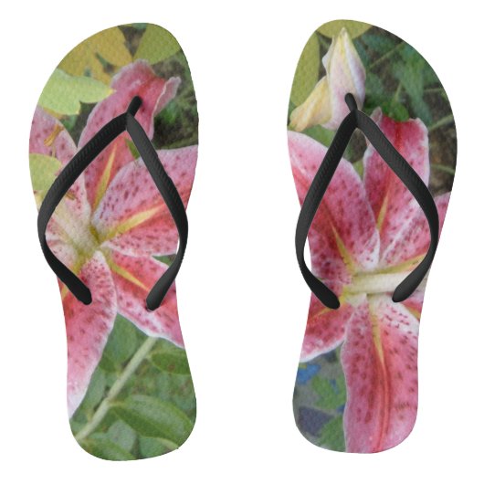 Stargazer Lilies Garden Floral Teenslippers (Voetbed)