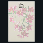 Stargazer Lilies Heart Wedding Products Briefpapier<br><div class="desc">Als je favoriete bloem leugens zijn,  dan zijn deze mooie leugenachtige "Save the Date"-benodigdheden in het ontwerp van de "Stargazer Lilies Heart" perfect. Kan worden gebruikt voor een bruiloft,  verloffeest of verjaardagsfeest.</div>