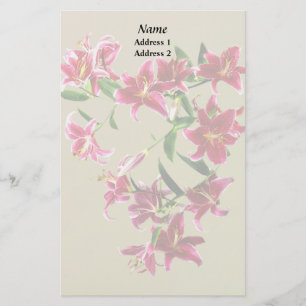 Stargazer Lilies Heart Wedding Products Briefpapier