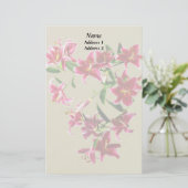 Stargazer Lilies Heart Wedding Products Briefpapier (Staand voorkant)