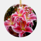 "Stargazer" Lilies Keramisch Ornament (Voorkant)