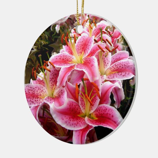 "Stargazer" Lilies Keramisch Ornament (Links)