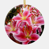 "Stargazer" Lilies Keramisch Ornament (Voorkant)