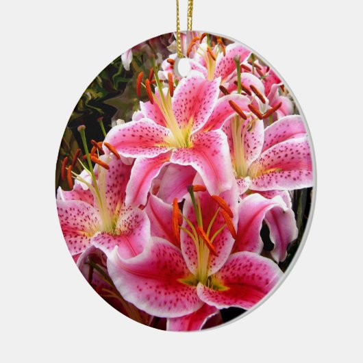 "Stargazer" Lilies Keramisch Ornament (Links)