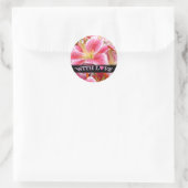 "Stargazer" Lilies met liefde Ronde Sticker (Tas)