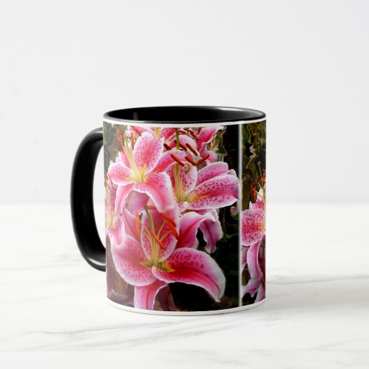 "Stargazer" Lilies Mok (Voorkant links)