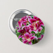 Stargazer Lilies Ronde Button 5,7 Cm (Voorkant /achterkant)