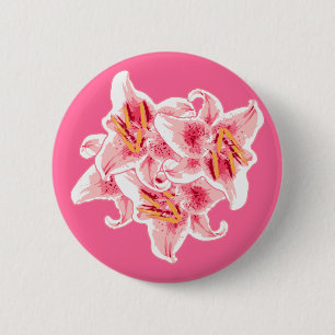 Stargazer Lilies Ronde Button 5,7 Cm