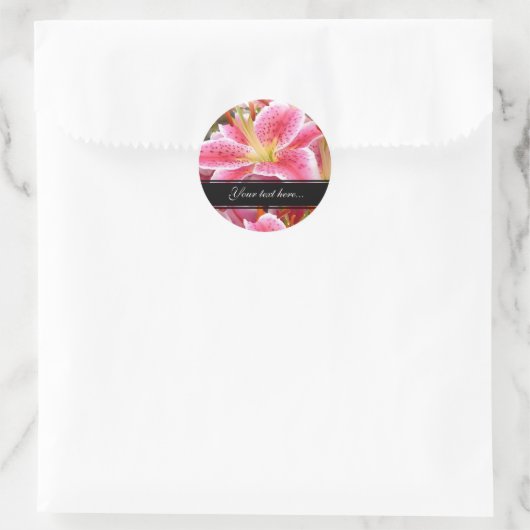 "Stargazer" Lilies Ronde Sticker (Tas)