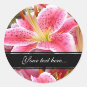 "Stargazer" Lilies Ronde Sticker (Voorkant)