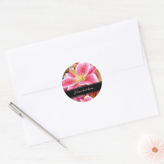 "Stargazer" Lilies Ronde Sticker (Envelop)