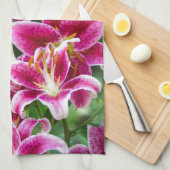 Stargazer Lilies Theedoek (Quarter Fold)