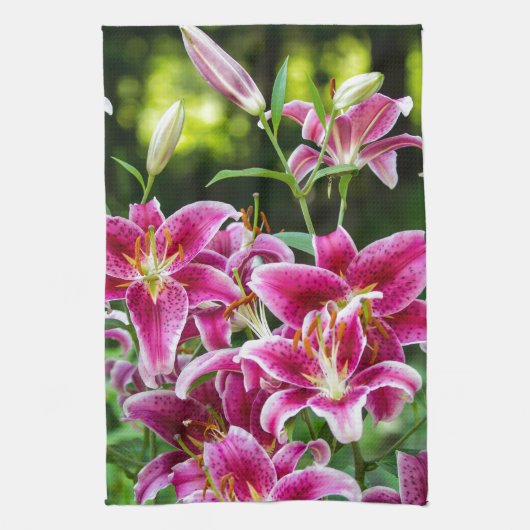 Stargazer Lilies Theedoek (Verticaal)
