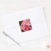 "Stargazer" Lilies Vierkante Sticker (Envelop)