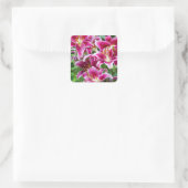 Stargazer Lilies Vierkante Sticker (Tas)