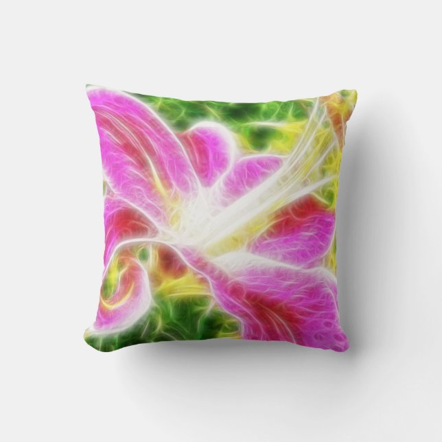 Stargazer Lily Abstract Floral Kussen (Voorkant)