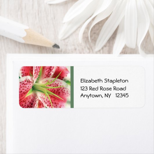 Stargazer Lily adreslabel Etiket (Insitu)