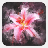 Stargazer Lily bloem waterverf - bb 01 Vierkante Sticker (Voorkant)