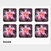 Stargazer Lily bloem waterverf - bb 01 Vierkante Sticker (Vel)
