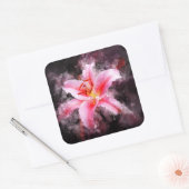 Stargazer Lily bloem waterverf - bb 01 Vierkante Sticker (Envelop)