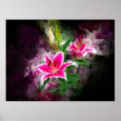 Stargazer Lily bloem waterverf - bb 02 Poster (Voorkant)