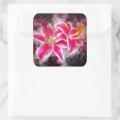 Stargazer Lily bloem waterverf - bb 03 Vierkante Sticker (Tas)