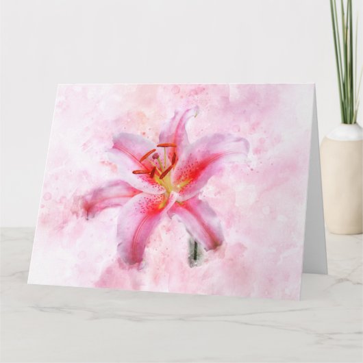 Stargazer Lily bloem waterverf - wb 01 Bedankkaart (Voorkant)