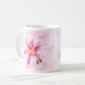 Stargazer Lily bloem waterverf - wb 01 Koffiemok (Voorkant links)