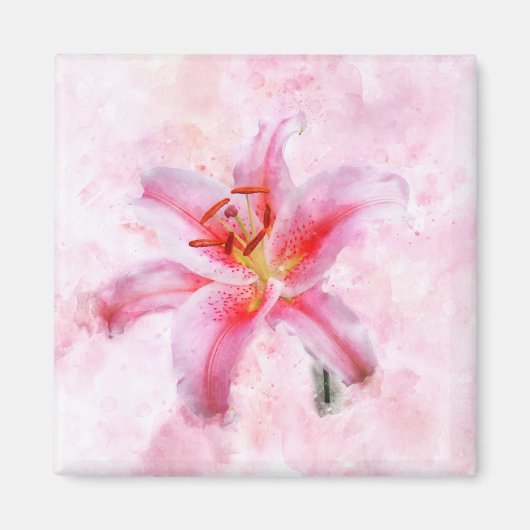 Stargazer Lily bloem waterverf - wb 01 Magneet (Voorkant)