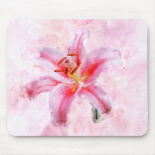 Stargazer Lily bloem waterverf - wb 01 Muismat (Voorkant)