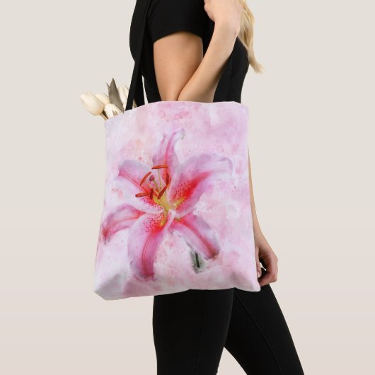 Stargazer Lily bloem waterverf - wb 01 Tote Bag (Dichtbij)