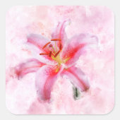 Stargazer Lily bloem waterverf - wb 01 Vierkante Sticker (Voorkant)