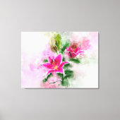 Stargazer Lily bloem waterverf - wb 02 Canvas Afdruk (Voorkant)