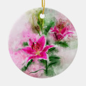 Stargazer Lily bloem waterverf - wb 02 Keramisch Ornament (Voorkant)