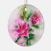 Stargazer Lily bloem waterverf - wb 02 Keramisch Ornament (Links)