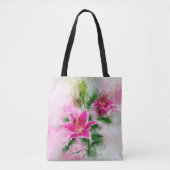 Stargazer Lily bloem waterverf - wb 02 Tote Bag (Voorkant)