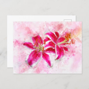 Stargazer Lily bloem waterverf - wb 03 Briefkaart