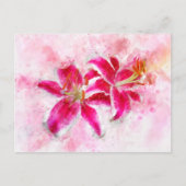 Stargazer Lily bloem waterverf - wb 03 Briefkaart (Voorkant)