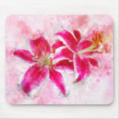 Stargazer Lily bloem waterverf - wb 03 Muismat (Voorkant)