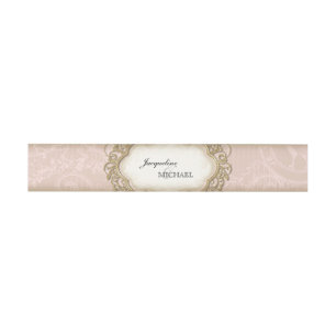 Stargazer Lily Blush Lace Goud Lijst Uitnodigingen Wikkel