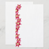Stargazer Lily Border Briefpapier Papier (Voorkant / Achterkant)
