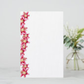 Stargazer Lily Border Briefpapier Papier (Staand voorkant)