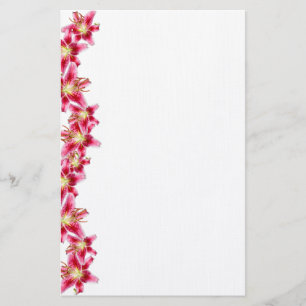 Stargazer Lily Border Briefpapier Papier