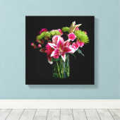 Stargazer Lily Bouquet Canvas Afdruk (Insitu (Houten vloer))