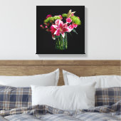 Stargazer Lily Bouquet Canvas Afdruk (Insitu (Slaapkamer))