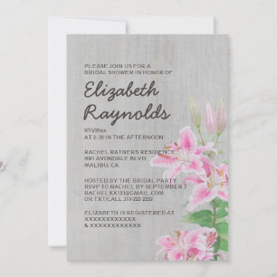  Stargazer Lily Bridal Shower Invitaties Kaart
