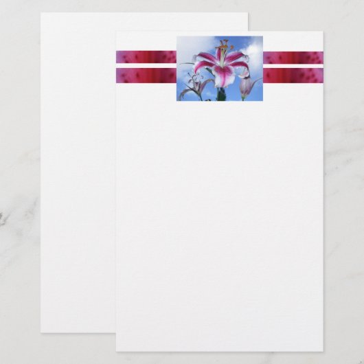 Stargazer Lily Briefpapier (Voorkant / Achterkant)