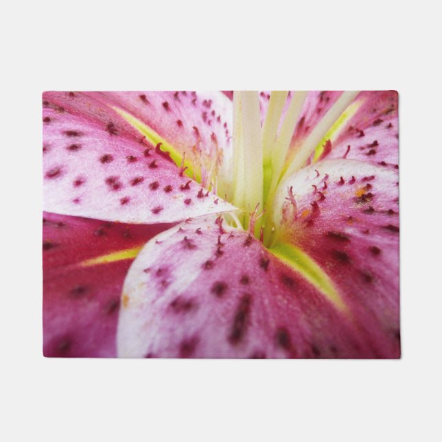 Stargazer Lily Bright Magenta Floral Deurmat (Voorkant)